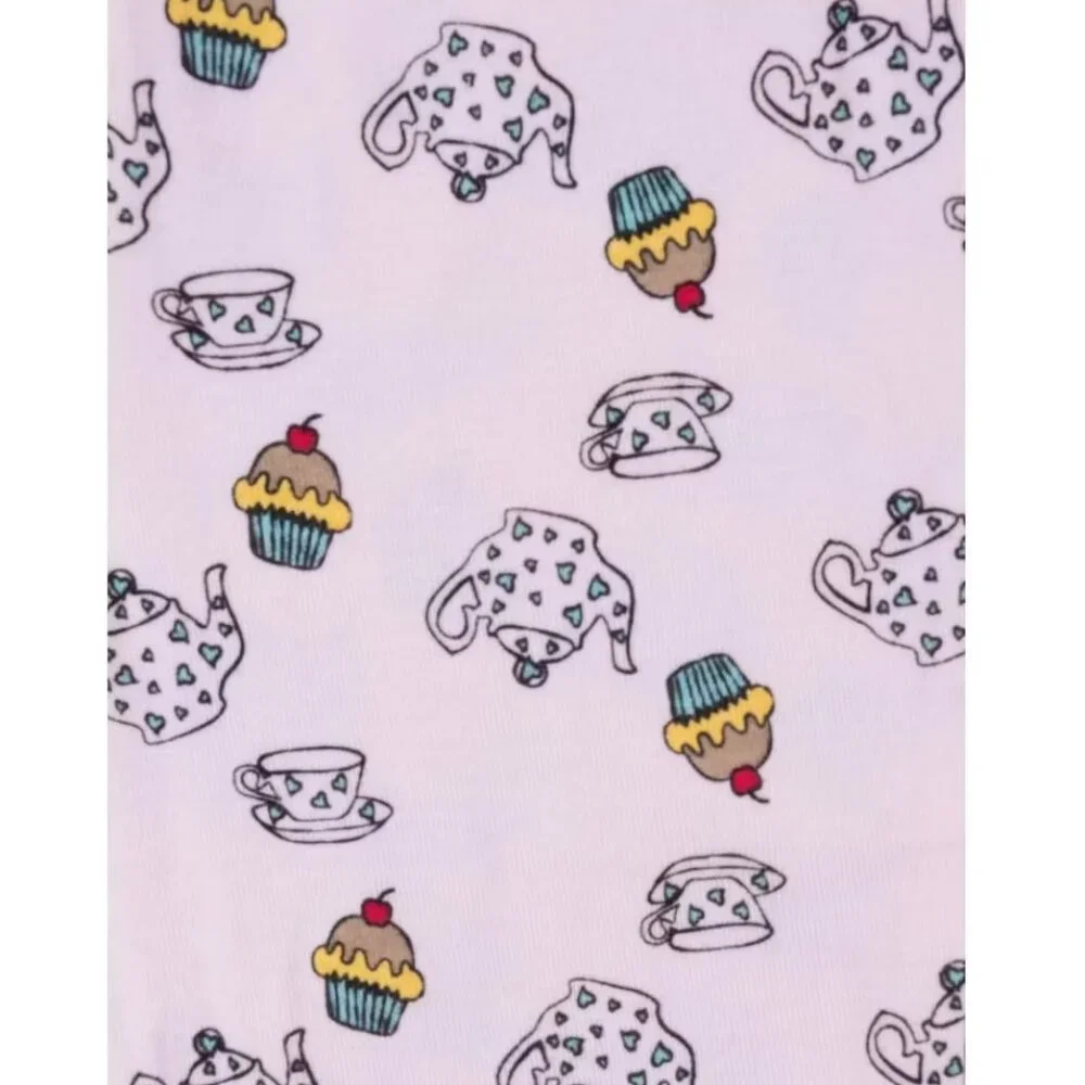 Leveret Girls Tea Set Print Cotton Emrboidered Cupcake Pajama PJ Set 8